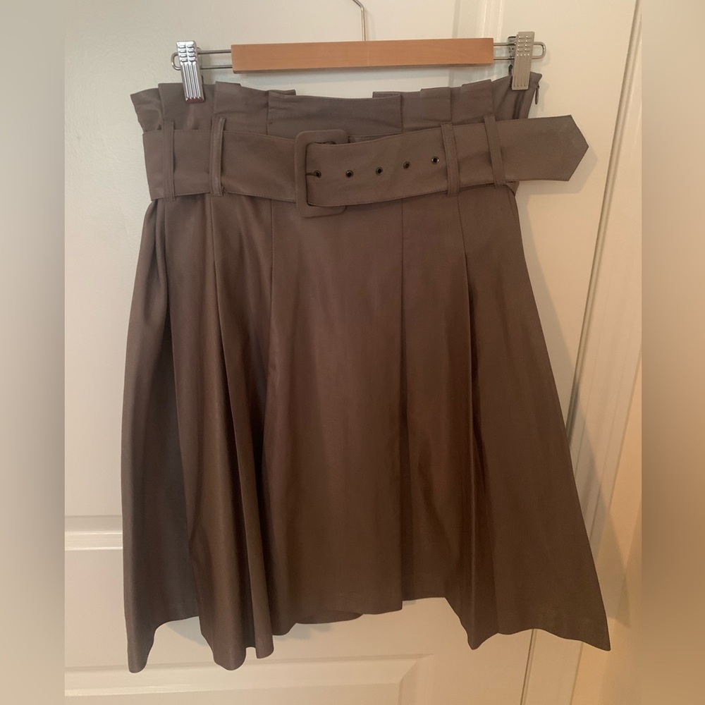 Brown Pleated Women's Skirt